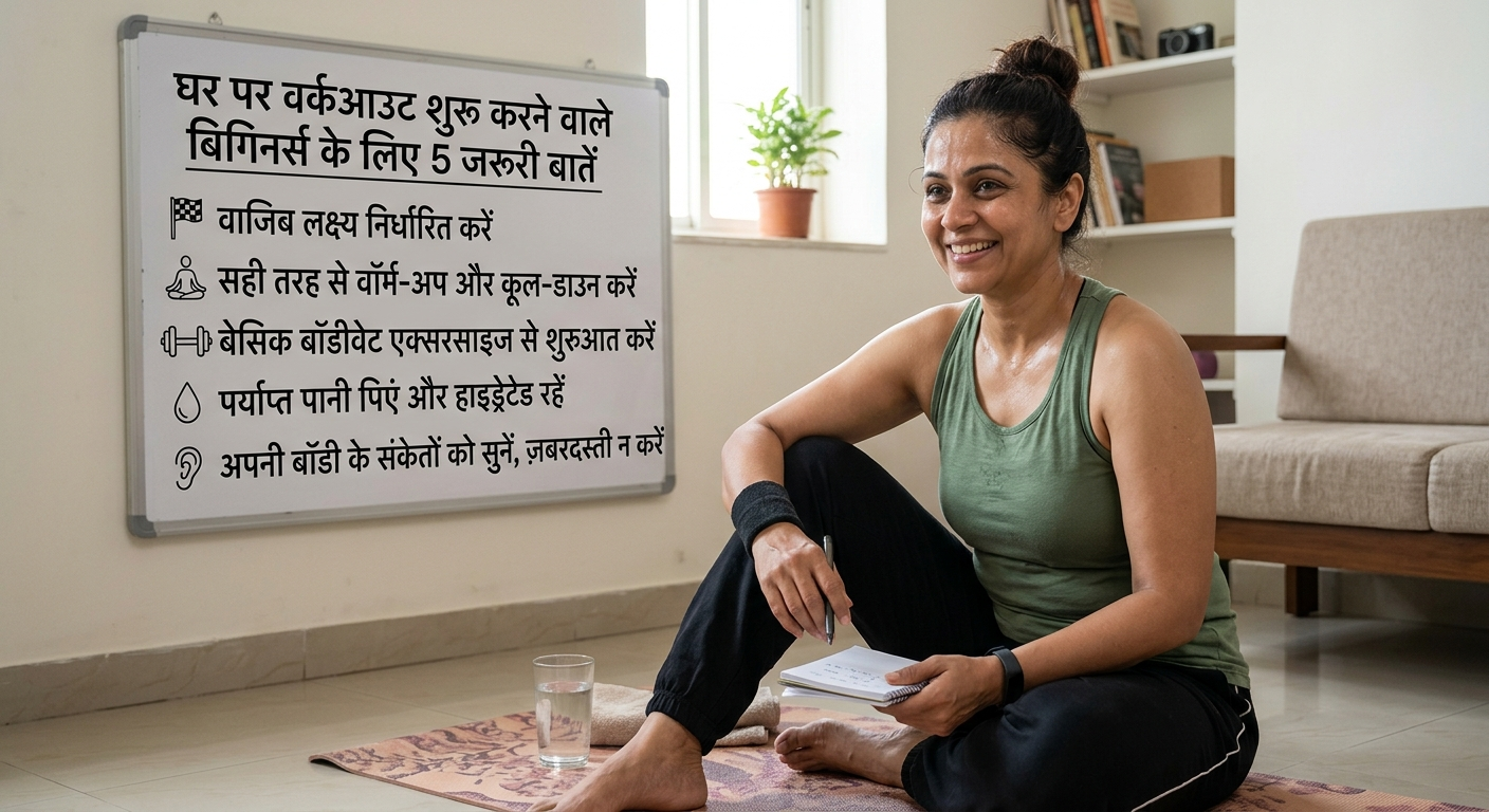 A beginner practicing basic stretching exercises on a yoga mat at home